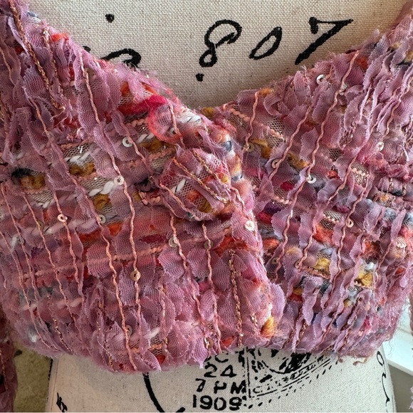 FOR LOVE & LEMONS Dionne Cropped Tweed Blazer Women’s Small RARE/HARD TO FIND - Picture 6 of 14